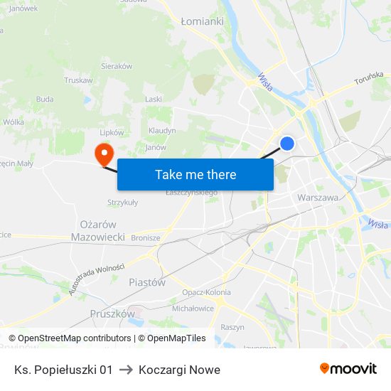 Ks. Popiełuszki 01 to Koczargi Nowe map