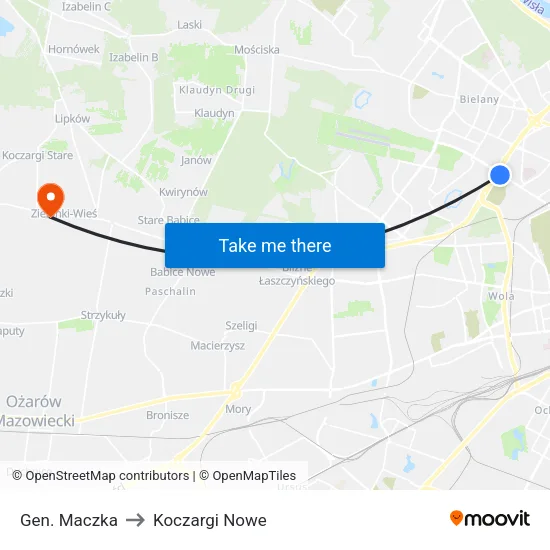 Gen. Maczka to Koczargi Nowe map