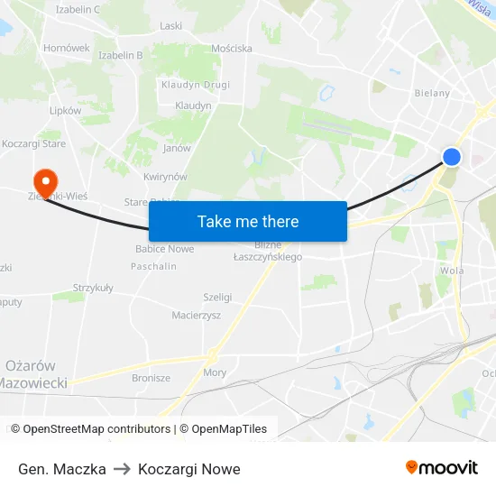 Gen. Maczka to Koczargi Nowe map