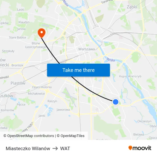 Miasteczko Wilanów to WAT map
