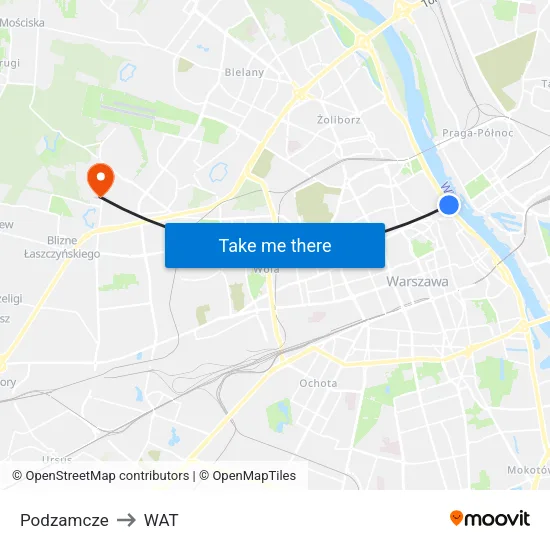 Podzamcze to WAT map
