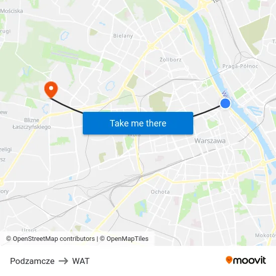 Podzamcze to WAT map