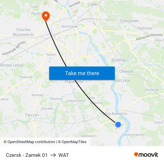 Czersk - Zamek 01 to WAT map