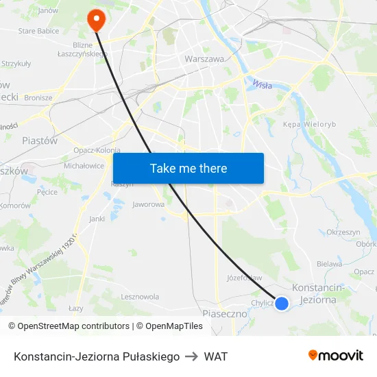 Konstancin-Jeziorna Pułaskiego to WAT map