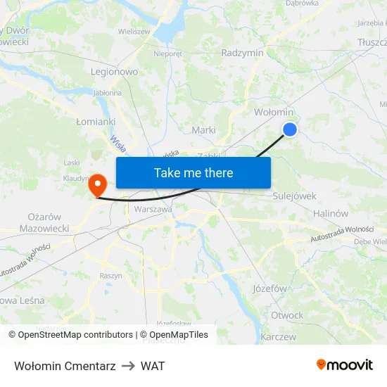 Wołomin Cmentarz to WAT map
