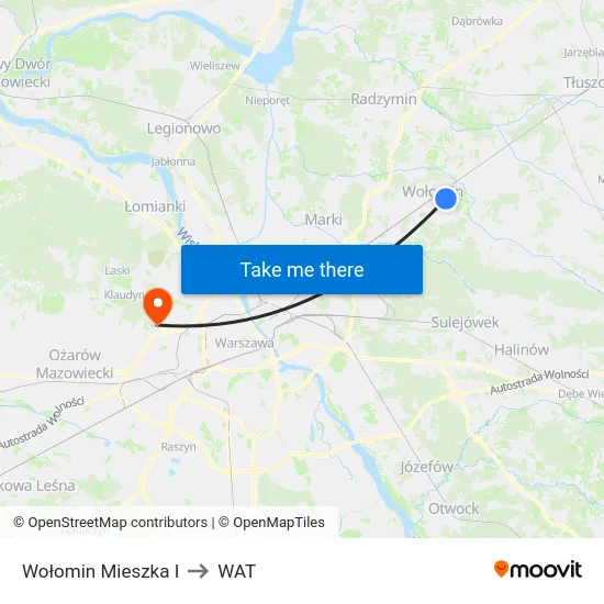 Wołomin Mieszka I to WAT map