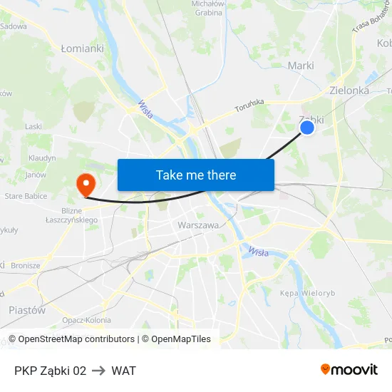 PKP Ząbki 02 to WAT map