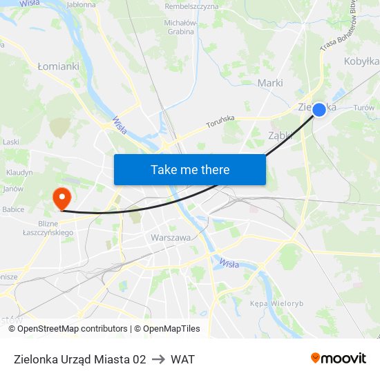 Zielonka Urząd Miasta to WAT map