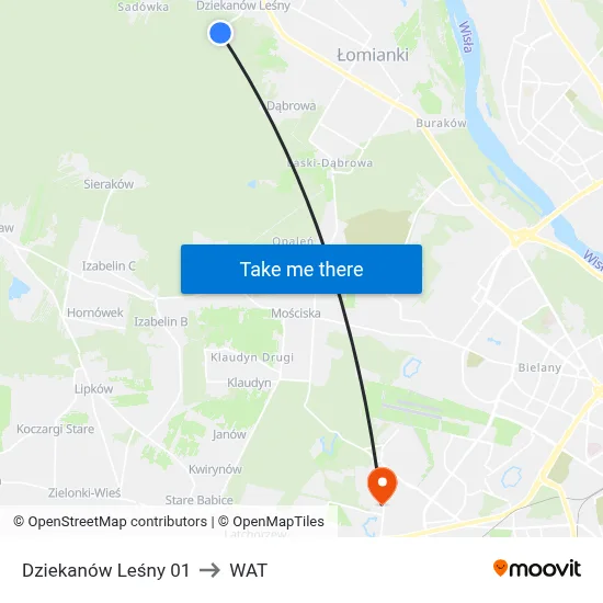 Dziekanów Leśny 01 to WAT map