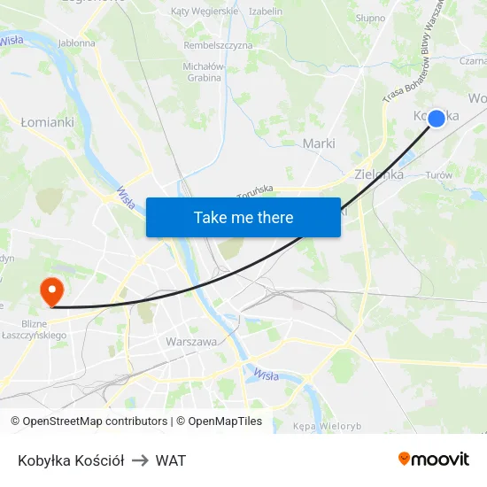 Kobyłka Kościół to WAT map