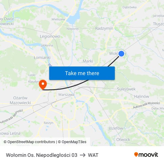 Wołomin Os. Niepodległości 03 to WAT map