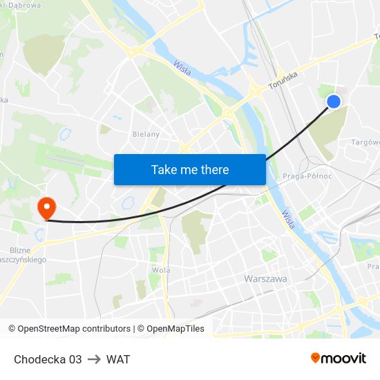 Chodecka to WAT map