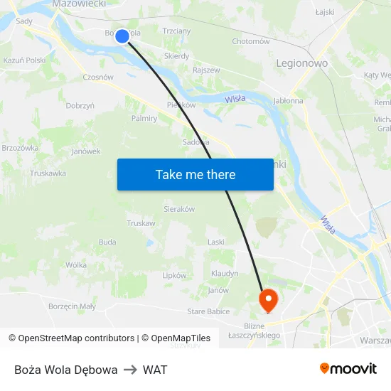 Boża Wola Dębowa to WAT map