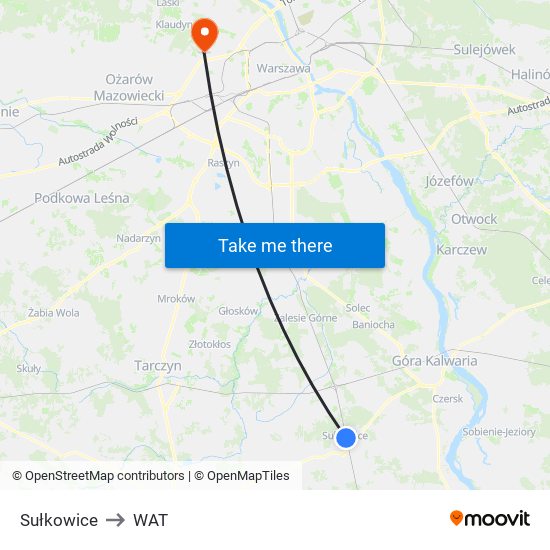 Sułkowice to WAT map