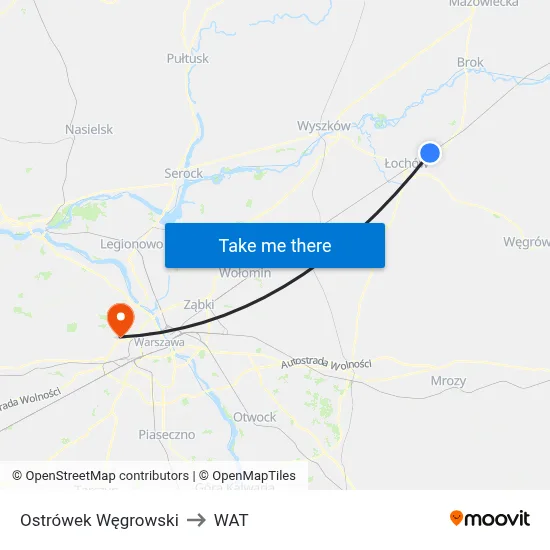 Ostrówek Węgrowski to WAT map