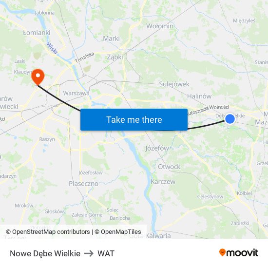 Nowe Dębe Wielkie to WAT map