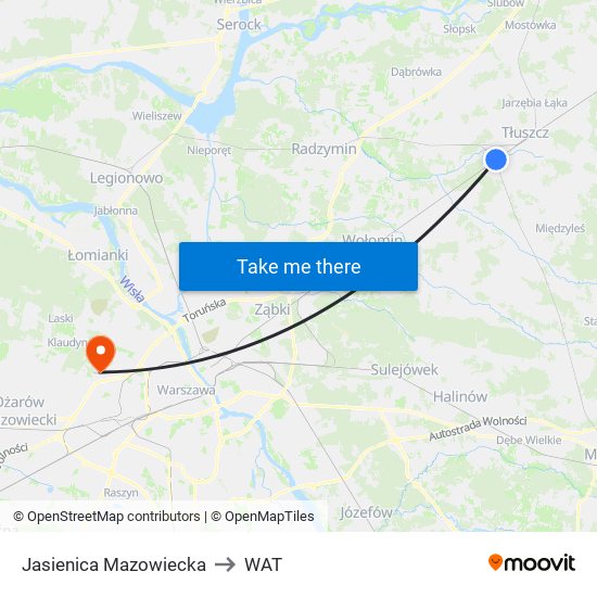 Jasienica Mazowiecka to WAT map