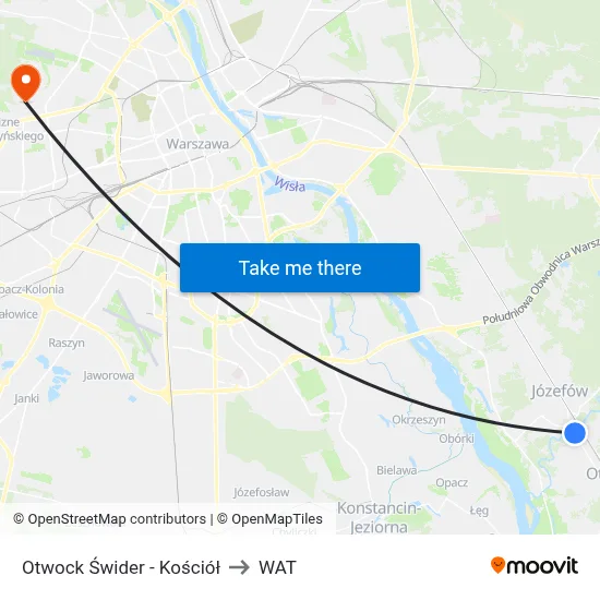 Otwock Świder - Kościół to WAT map
