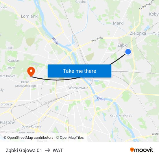 Ząbki Gajowa 01 to WAT map