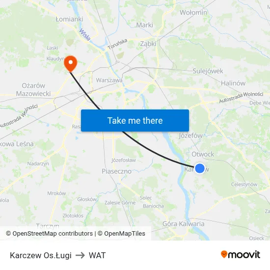 Karczew Os.Ługi to WAT map