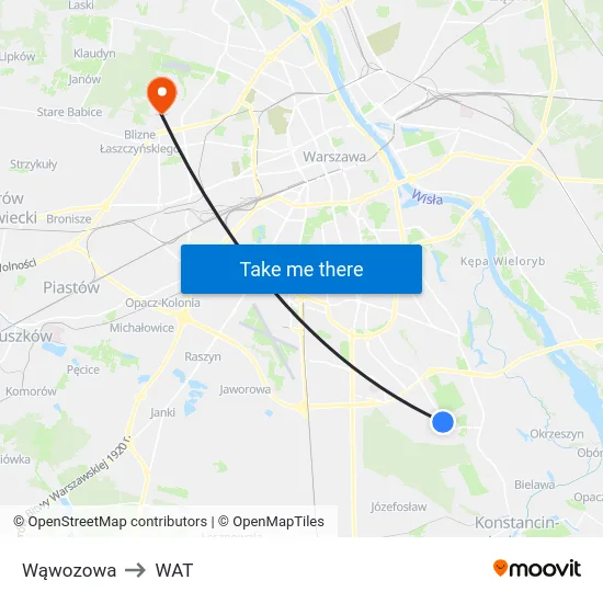 Wąwozowa to WAT map