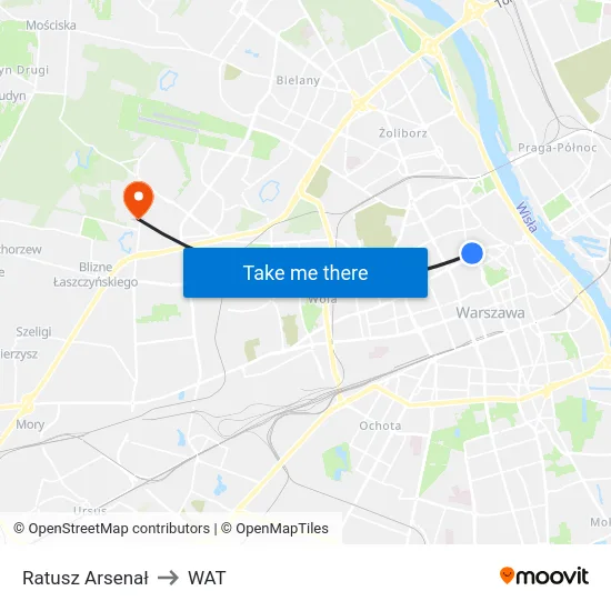 Ratusz Arsenał to WAT map