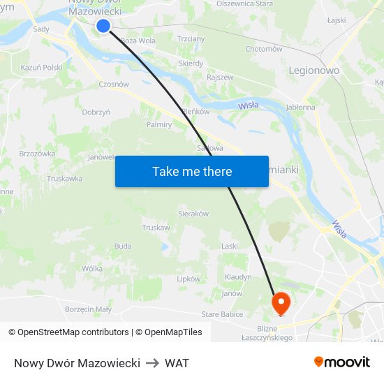 Nowy Dwór Mazowiecki to WAT map