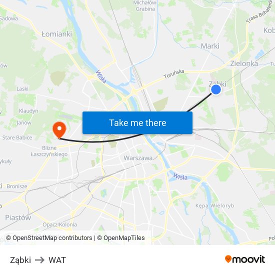 Ząbki to WAT map