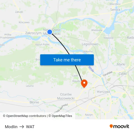 Modlin to WAT map