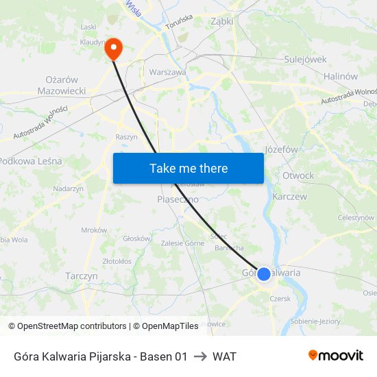 Góra Kalwaria Pijarska-Basen to WAT map