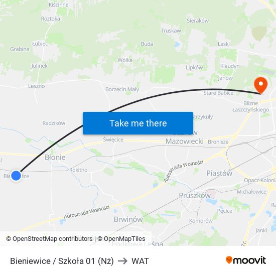 Bieniewice / Szkoła 01 (Nż) to WAT map