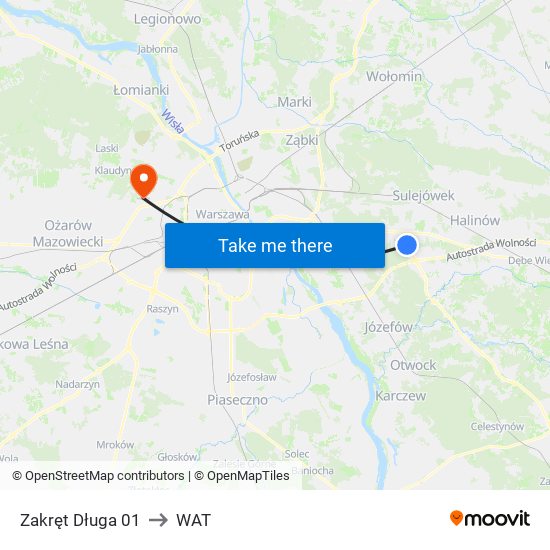 Zakręt Długa to WAT map