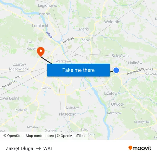 Zakręt Długa to WAT map