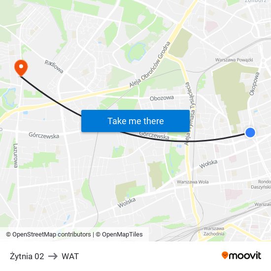 Żytnia to WAT map