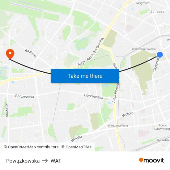 Powązkowska to WAT map