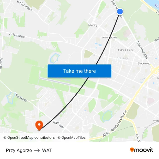 Przy Agorze to WAT map