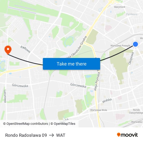 Rondo Radosława 09 to WAT map