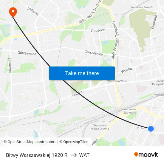 Bitwy Warszawskiej 1920 R. to WAT map