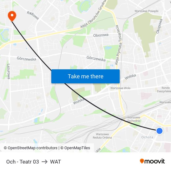 Och - Teatr 03 to WAT map