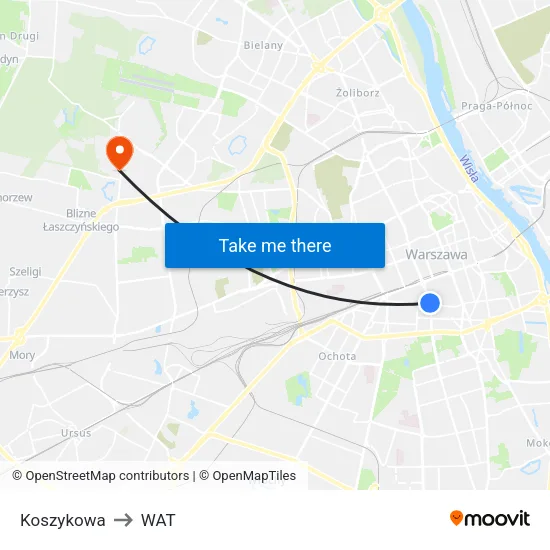 Koszykowa to WAT map