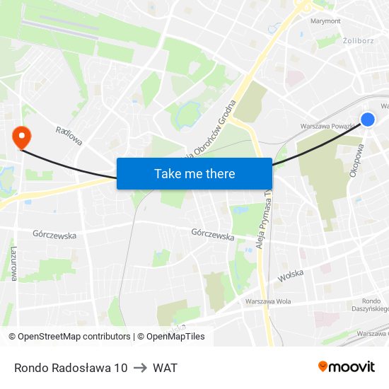 Rondo Radosława 10 to WAT map