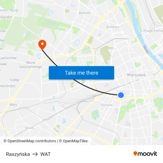 Raszyńska to WAT map