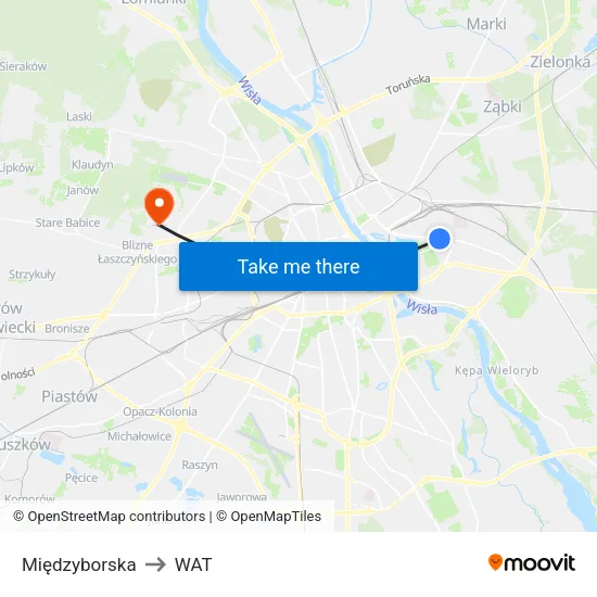 Międzyborska to WAT map