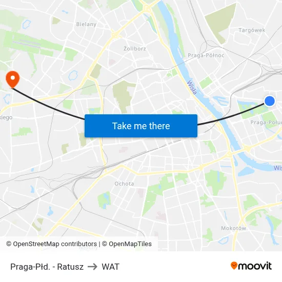 Praga-Płd. - Ratusz to WAT map