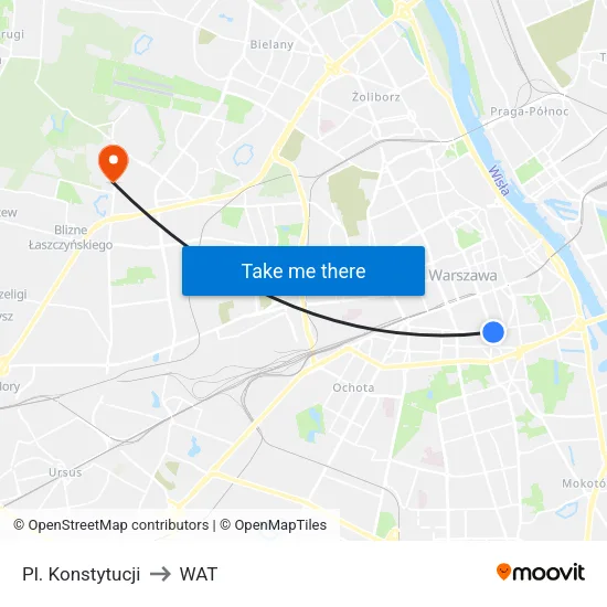 Pl. Konstytucji to WAT map