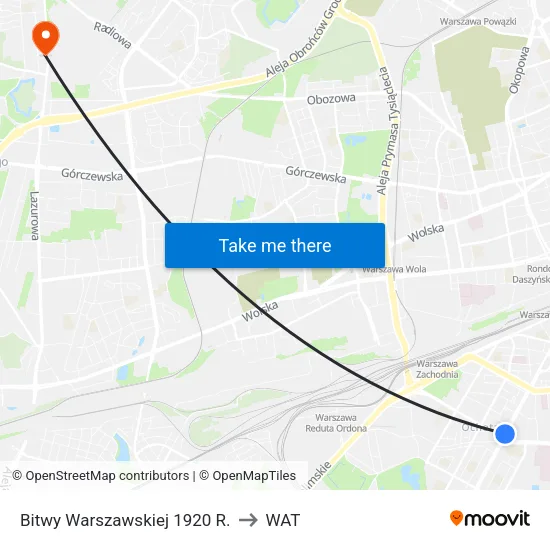 Bitwy Warszawskiej 1920 R. to WAT map