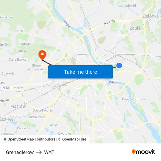 Grenadierów to WAT map