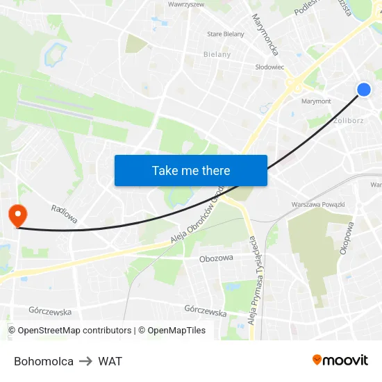 Bohomolca to WAT map