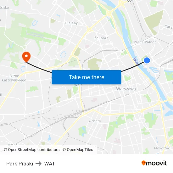 Park Praski to WAT map