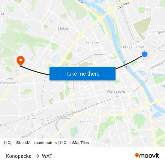 Konopacka to WAT map